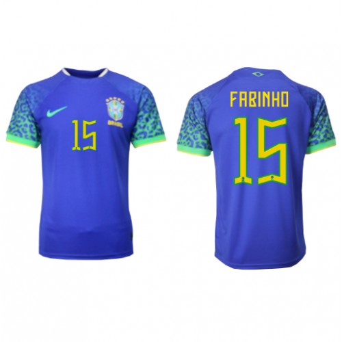 Fotbalové Dres Brazílie Fabinho #15 Venkovní MS 2022 Krátký Rukáv